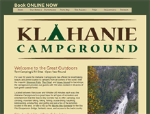 Tablet Screenshot of klahaniecampground.com